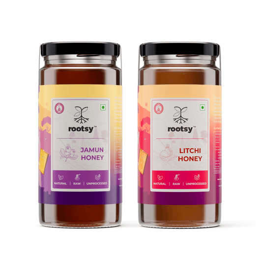 Rootsy Raw Jamun & Litchi Honey Duo (2 x 500g)