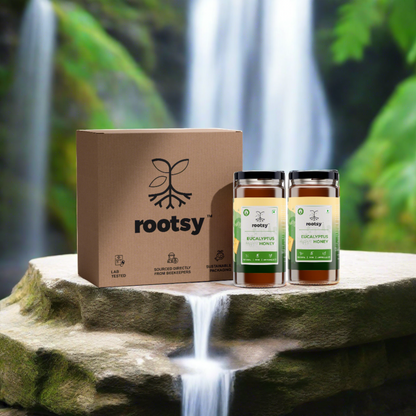 Rootsy Raw Eucalyptus Honey Pack of 2 (500 g Each)