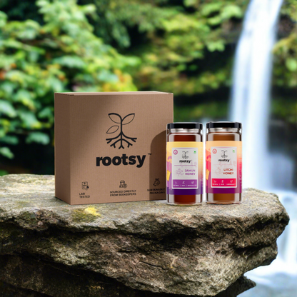 Rootsy Raw Jamun Honey and Litchi Honey Pack of 2 (500 g Each)
